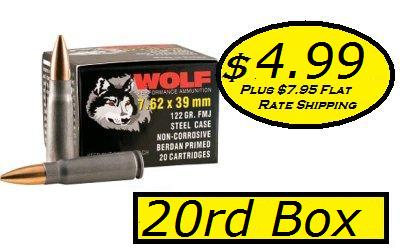Wolf  7.62x39 122gr FMJ 20rd Box